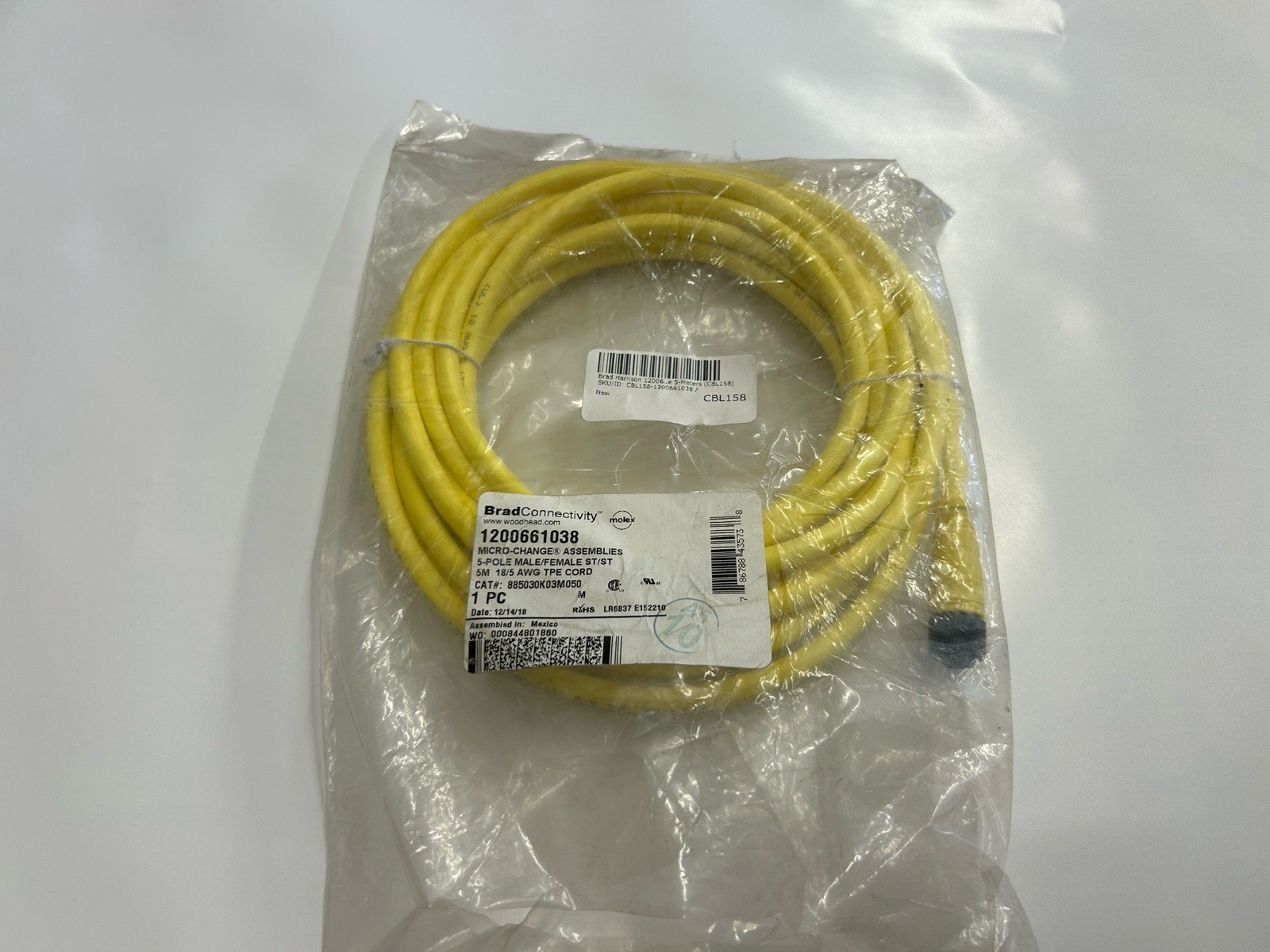 Molex Woodhead 1200661038 Micro-Change Automation Cable Connector NEW