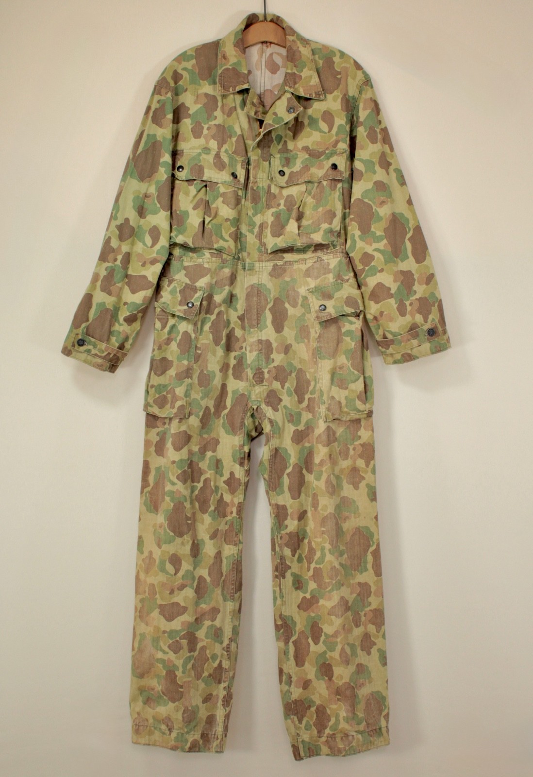 VTG WWII US Army or Marine Corps Frogskin Camo HBT Coveralls WW2 USMC VTG WWII US Army or Marine Corps Frogskin Camo HBT Coveralls WW2 USMC