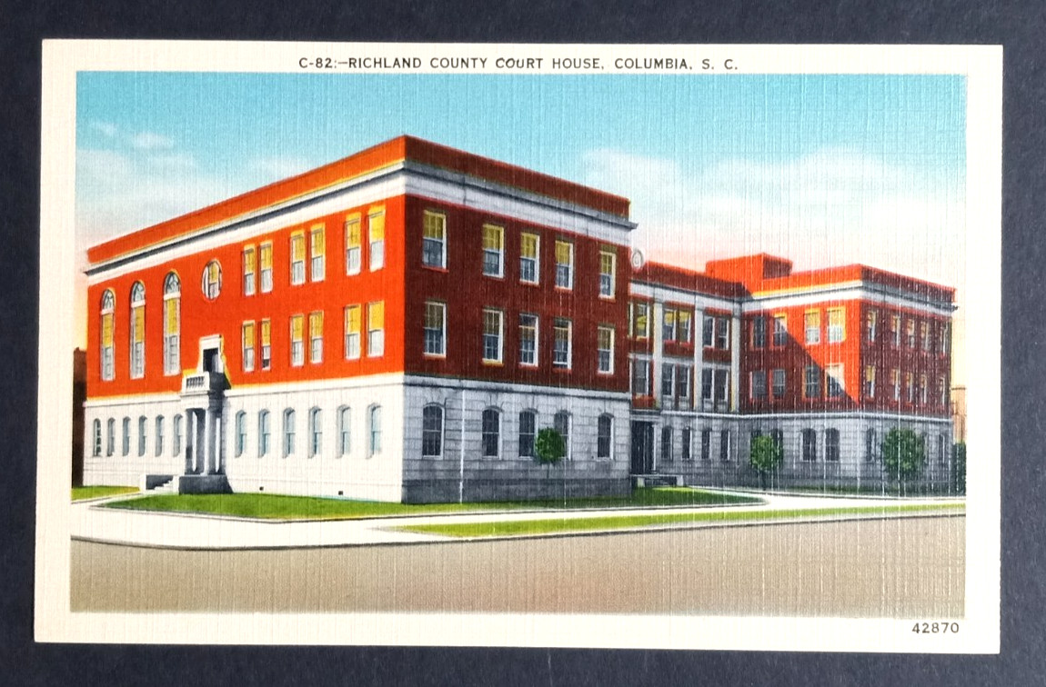 Richland County Court House Columbia South Carolina SC Postcard c1940s UNP