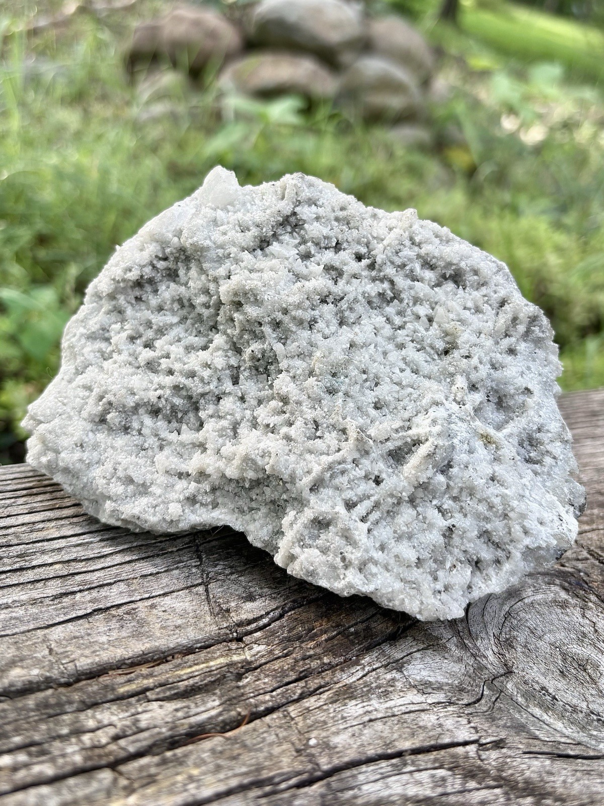 Large Natural Dog Tooth Calcite- Pretty 5” White Calcite Spar Druzy Crystals