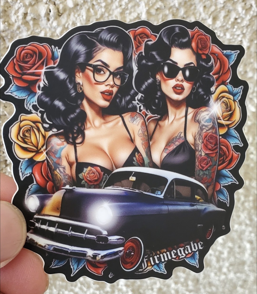 Vintage Lowrider Sticker 1954 Chevy Decal 3\ Vintage Lowrider Sticker 1954 Chevy Decal 3\