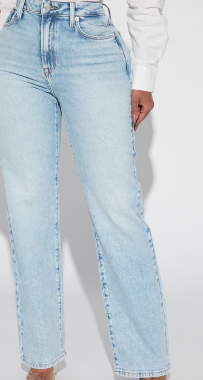 Fashion Nova Women\'s Light Blue Straight Denim Jeans 99% Cotton 5-Pocket Design