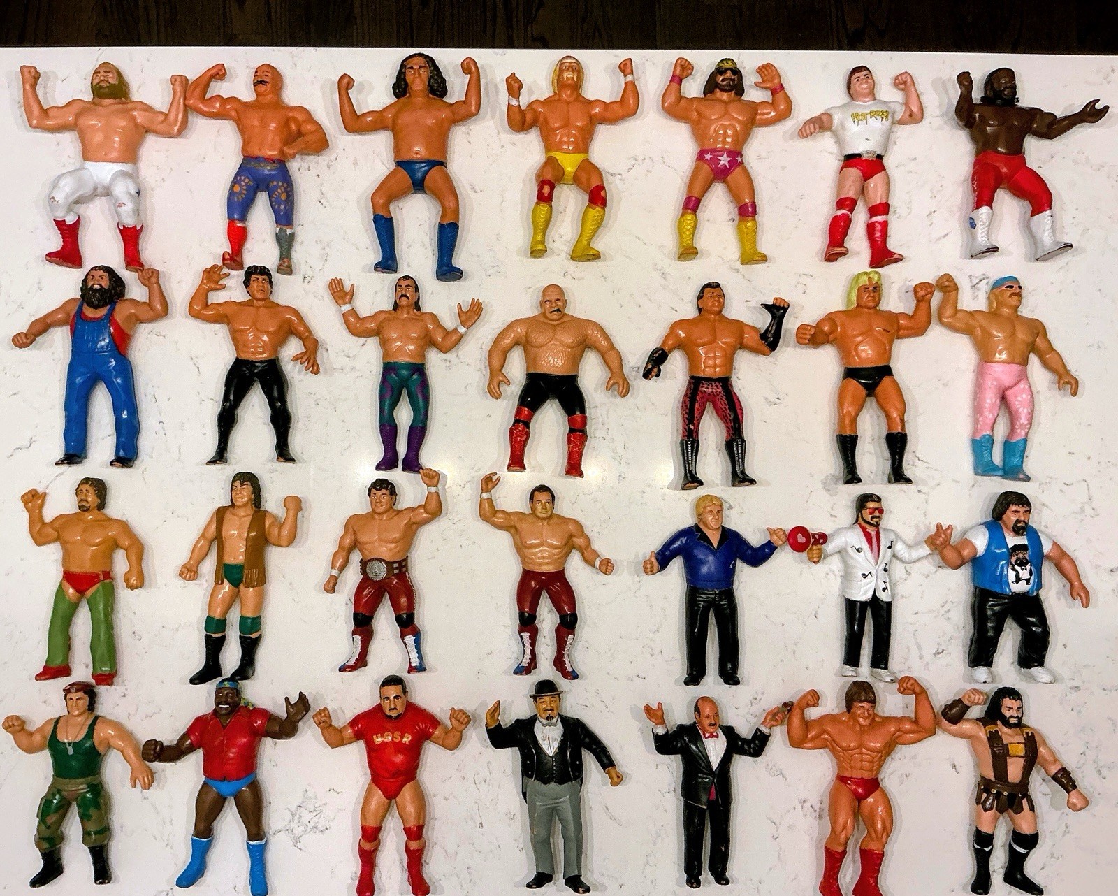 Vintage LJN WWF Wrestling Superstars 28 Rubber Action Figure Lot Hogan Savage