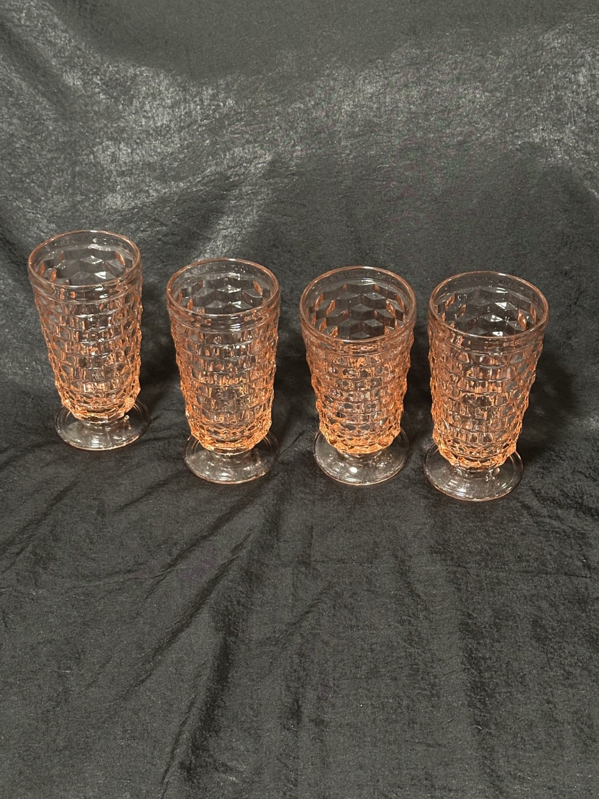 4 Peach Ice Tea Glasses by Colony. Whitehall Pattern 4 Peach Ice Tea Glasses by Colony. Whitehall Pattern