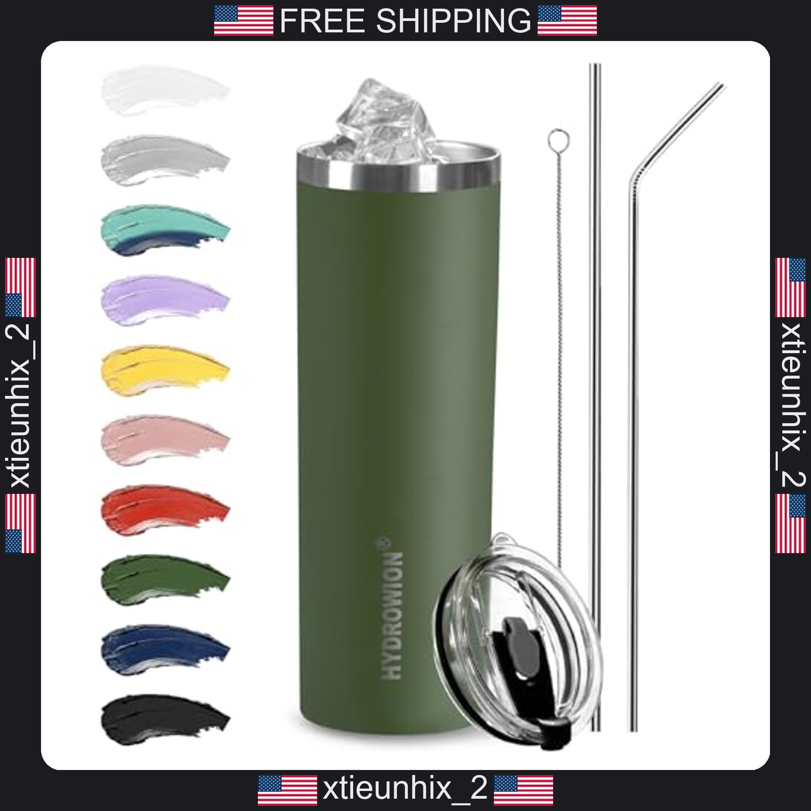 Stainless Steel 20oz Insulated Tumbler with Straw Lid, Vacuum Insulation