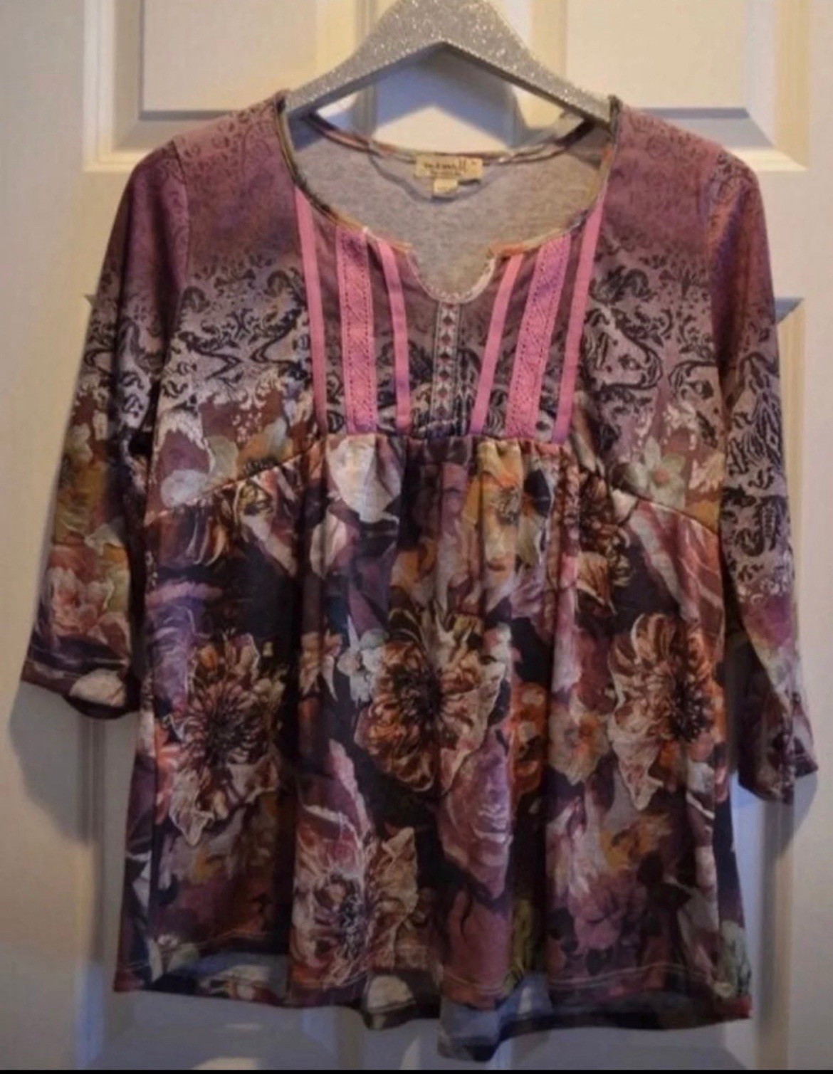 NWT One World Medium Boho Floral Print Scoop Neck Soft Knit Pullover NWT One World Medium Boho Floral Print Scoop Neck Soft Knit Pullover