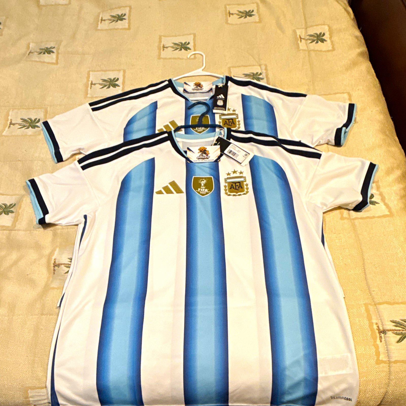 adidas Argentina National Team Soccer Jersey White/Light Blue Men’s XL WC 2022