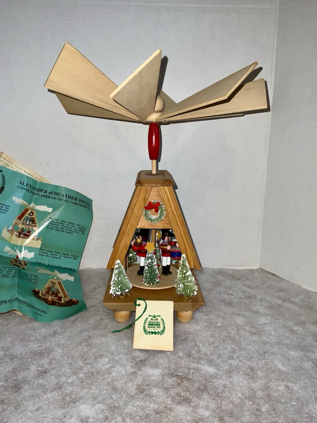 VTG  Alexander of Heather Hills wooden Candle Powered Carousel Soldier Band,