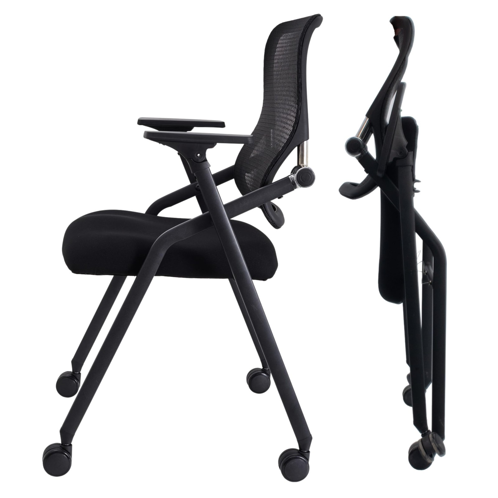 BROBRIYO PRO, Stackable & Foldable Conference Room Chairs with 2X Thick Cushi...