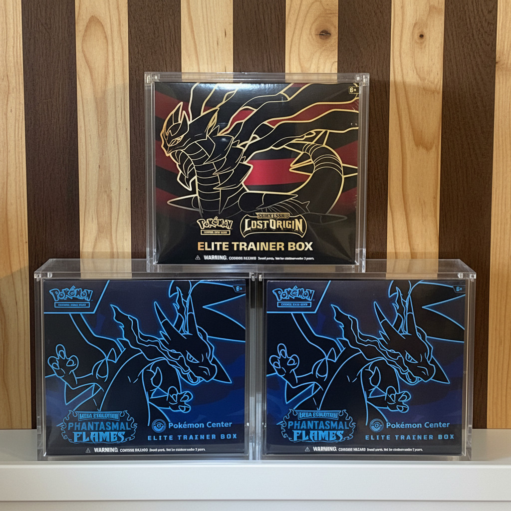 Pokemon ETB Acrylic Display Case for Elite Trainer Box Magnetic 99% UV Rejection