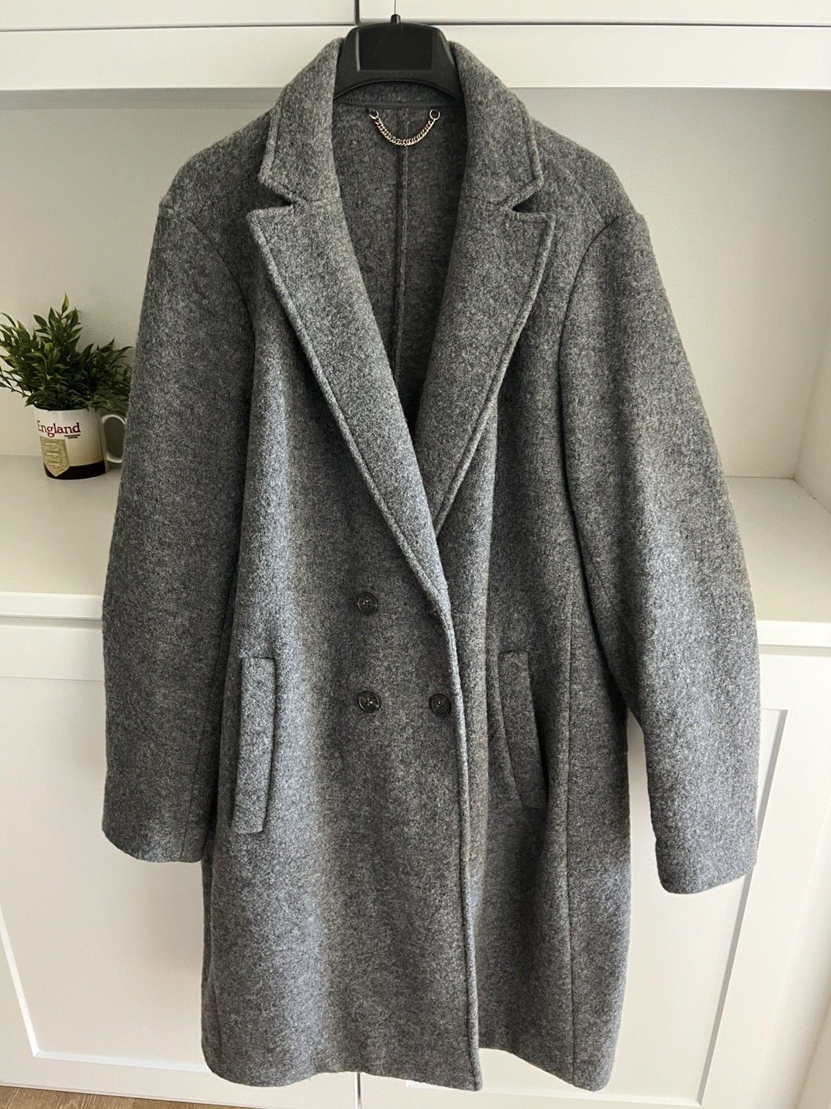 J. Crew Daphne Italian Boiled Wool Long Topcoat Womens 18 Heather Gray Coat