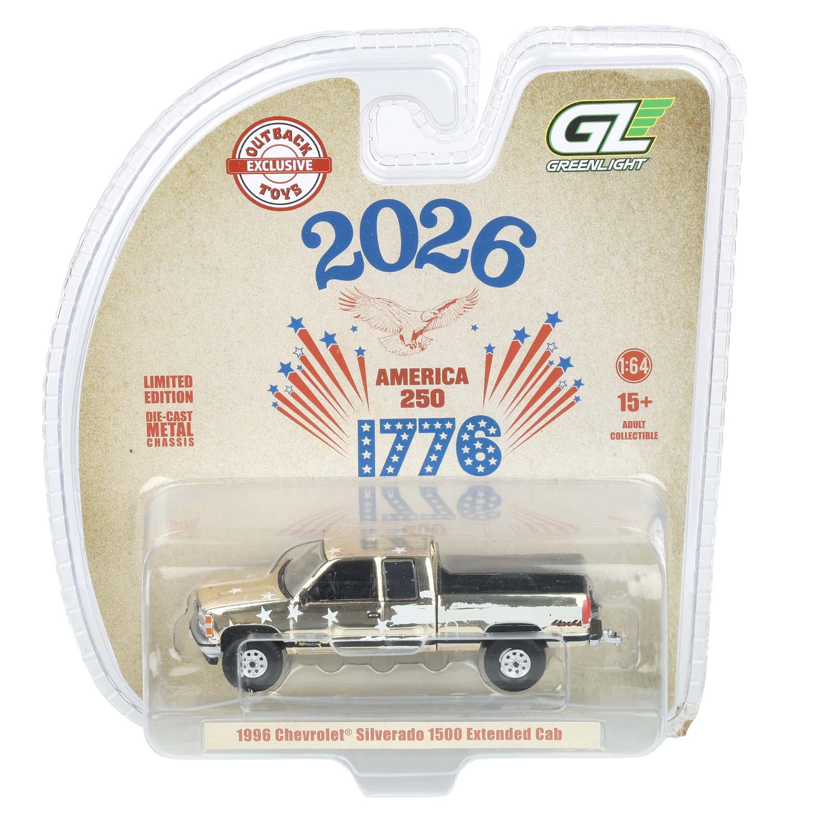 Gold Chrome ~ 1/64 1996 Chevrolet Silverado Pickup Truck, 51742-AGOLD