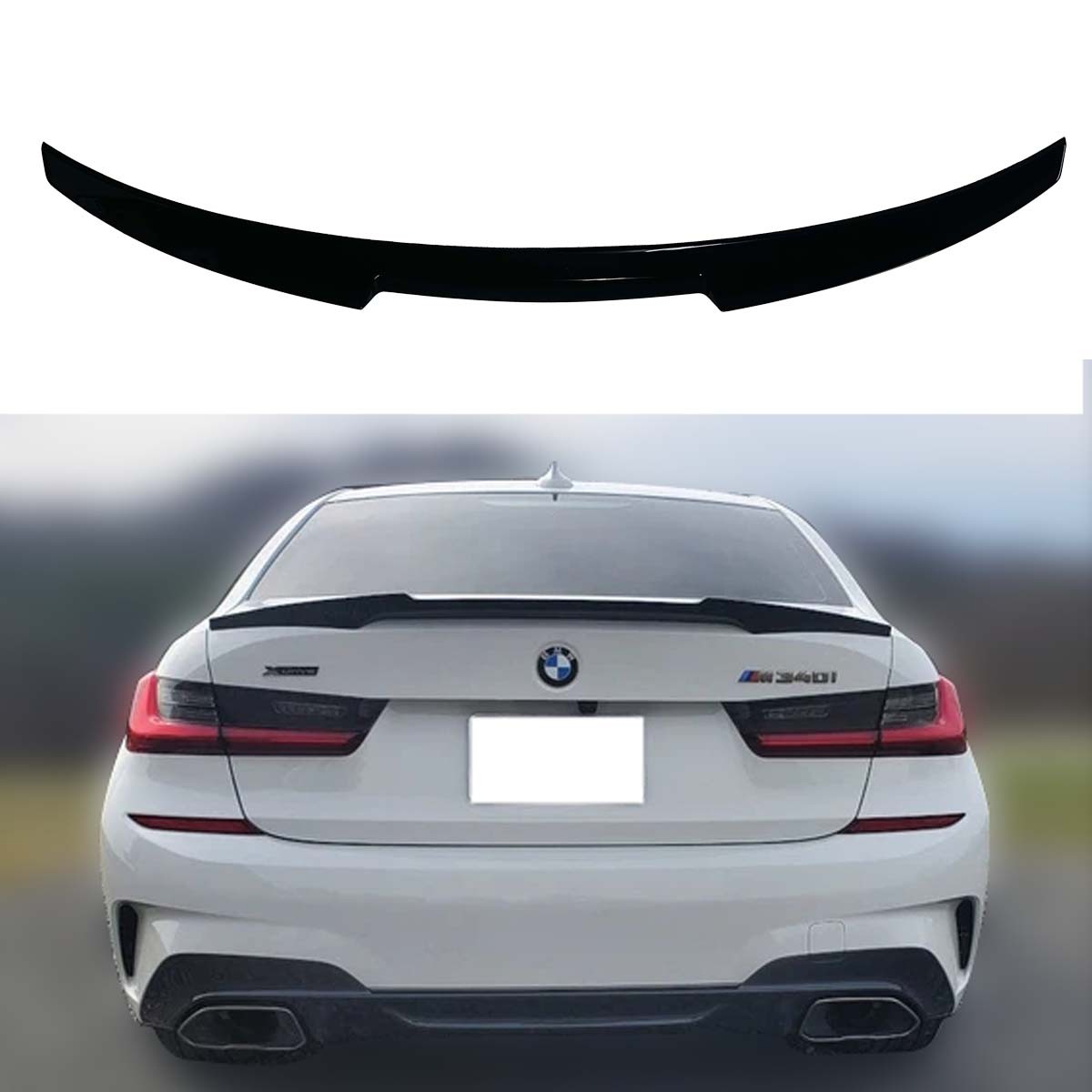 Gloss Black M4 Style Rear Trunk Spoiler Wing Fit 2019-2026 BMW G20 320 330 340 Gloss Black M4 Style Rear Trunk Spoiler Wing Fit 2019-2026 BMW G20 320 330 340