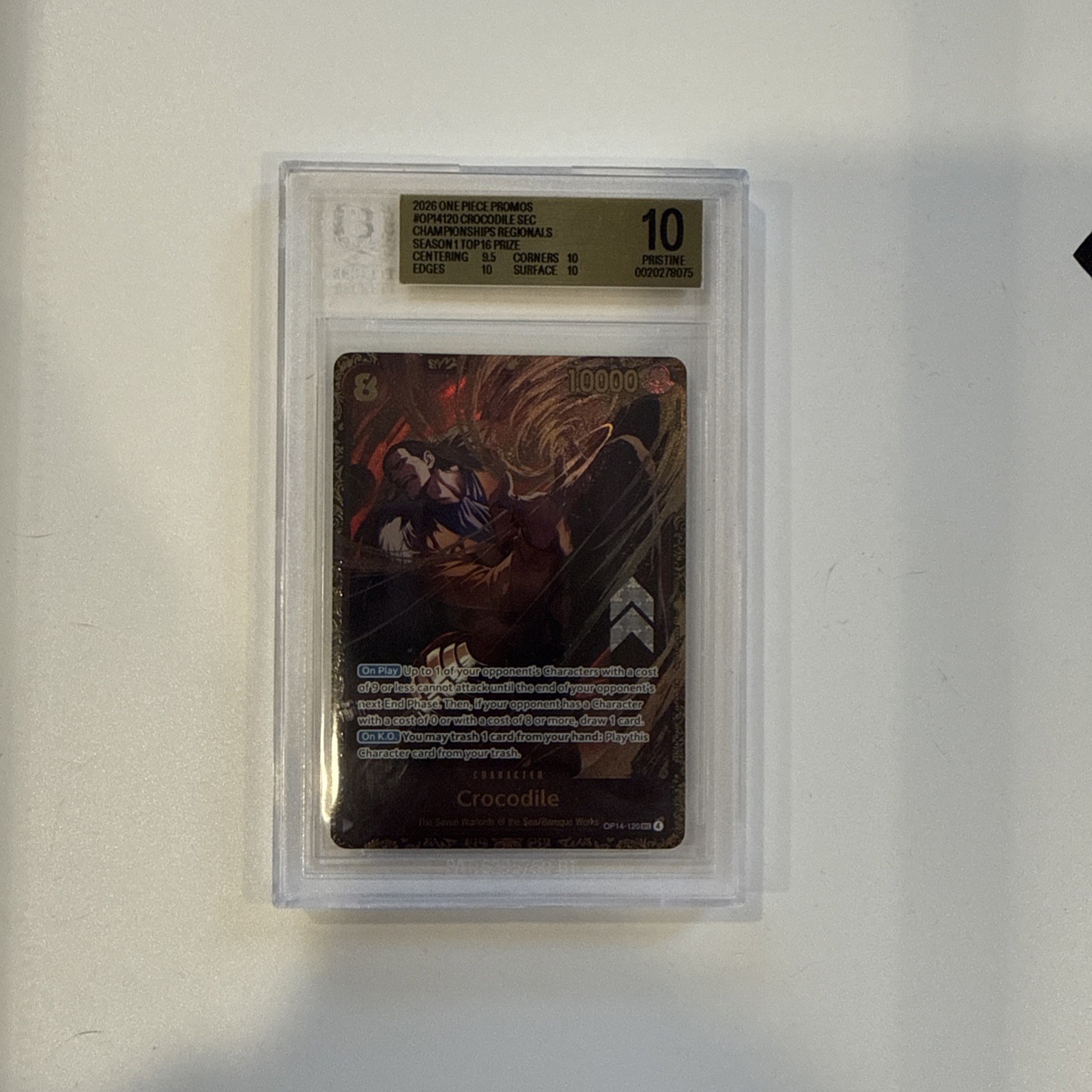 BGS 10 One Piece Crocodile 26-27 Regionals Season 1 Top 16 Prize OP14-120 BGS 10 One Piece Crocodile 26-27 Regionals Season 1 Top 16 Prize OP14-120