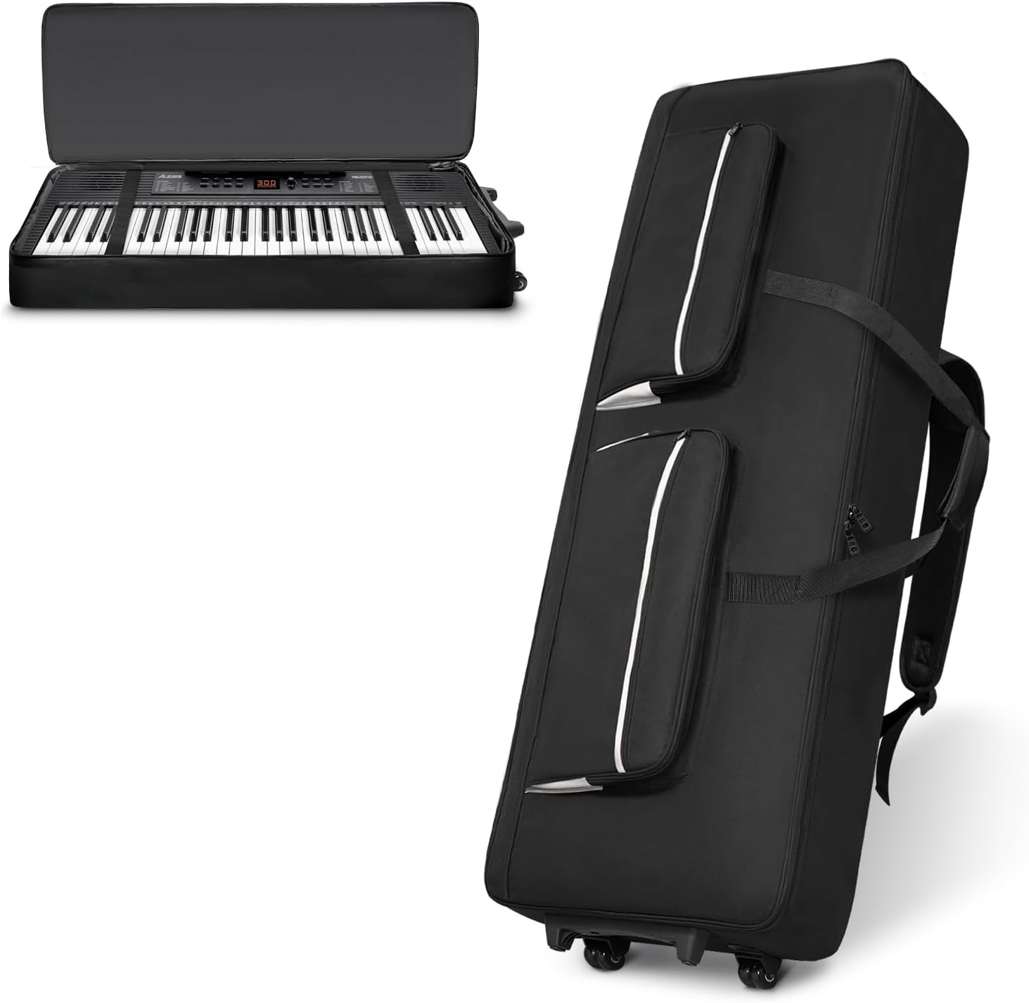 73/76 Key Keyboard Case with Wheels & Adjustable Shoulder Straps– Padded 73/76 Key Keyboard Case with Wheels & Adjustable Shoulder Straps– Padded