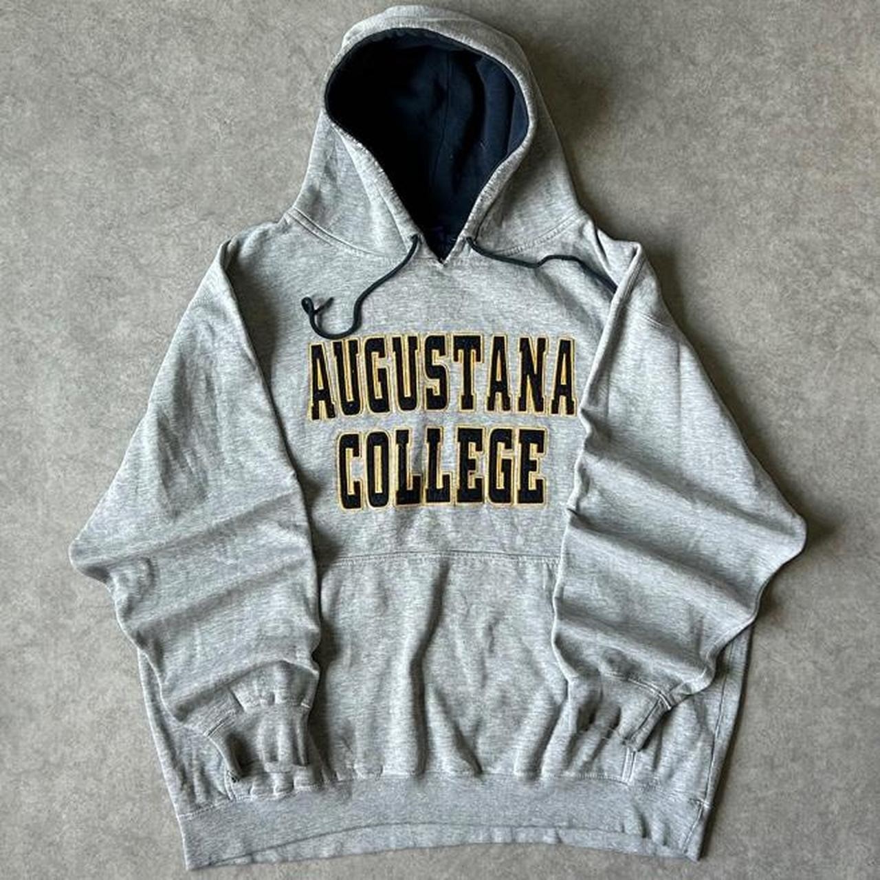 Vintage Team Editions Augustana College Gray Hoodie Y2K Mens XL Navy Gold