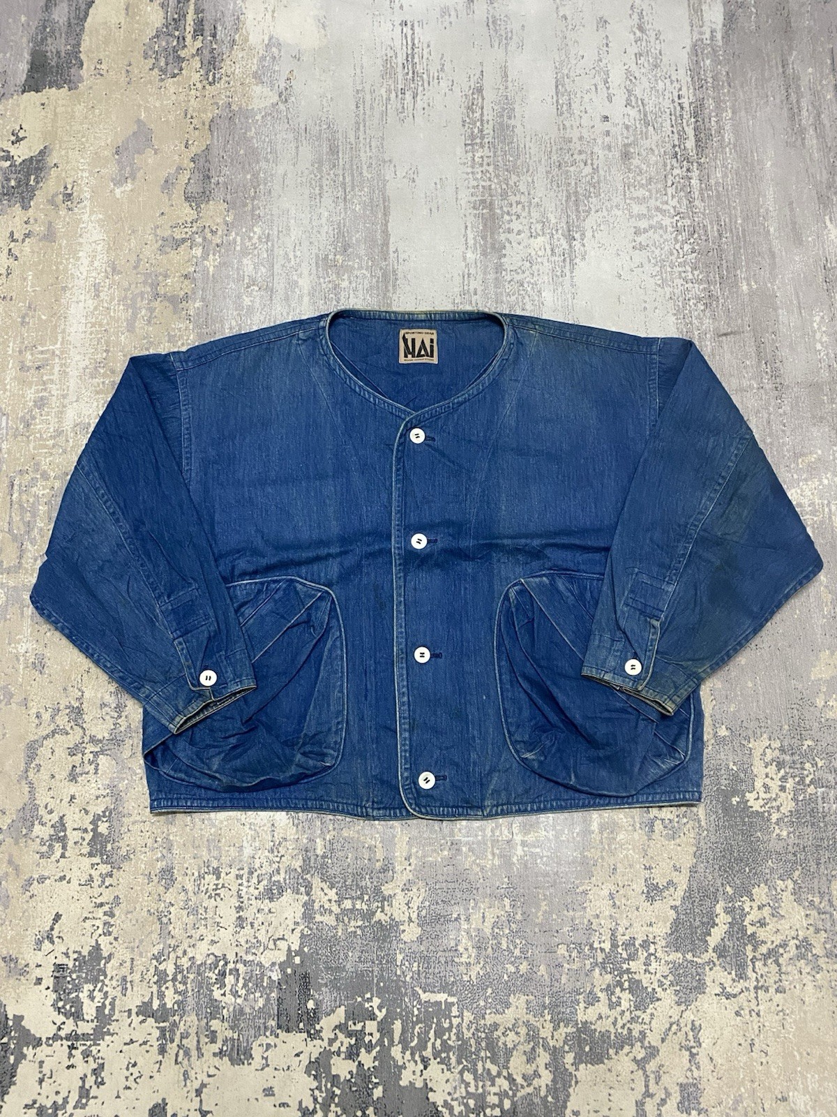 Vintage 1970s–1980s Hai Sporting Gear by Issey Miyake Boxy Indigo Cargo Jacket Vintage 1970s–1980s Hai Sporting Gear by Issey Miyake Boxy Indigo Cargo Jacket