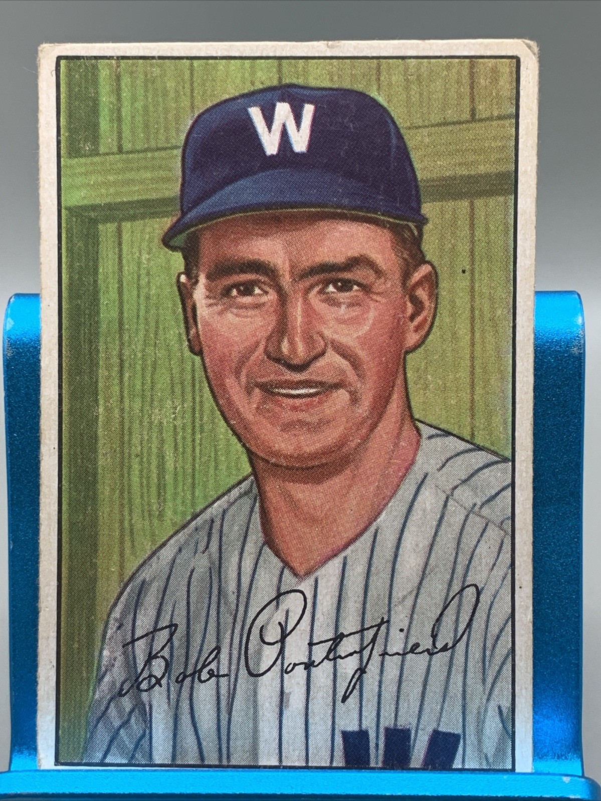 1952 Bowman - Bob Porterfield #194 Washington Senators Good Centering Wrinkle 1952 Bowman - Bob Porterfield #194 Washington Senators Good Centering Wrinkle