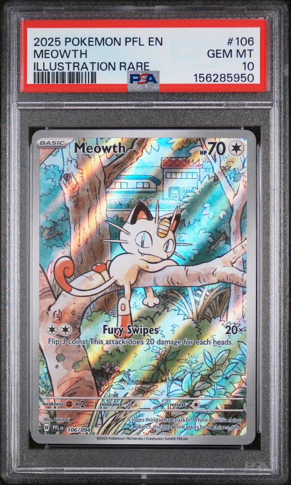 Meowth 106/094 Illustration Rare Pfl En-Phantasmal Flames Pokemon PSA 10 Meowth 106/094 Illustration Rare Pfl En-Phantasmal Flames Pokemon PSA 10