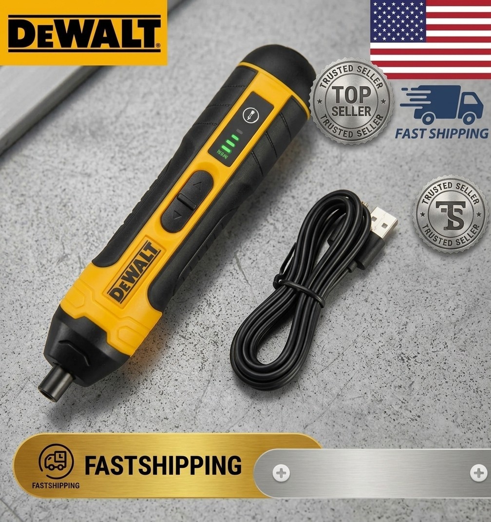 New DEWALT Cordless Electric Screwdriver 1300mAh USB Rechargeable New DEWALT Cordless Electric Screwdriver 1300mAh USB Rechargeable