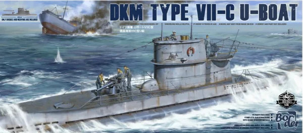 Border Model BS-001 1/35 German DKM Type VII-C U-Boat Submarine Model Kit Border Model BS-001 1/35 German DKM Type VII-C U-Boat Submarine Model Kit