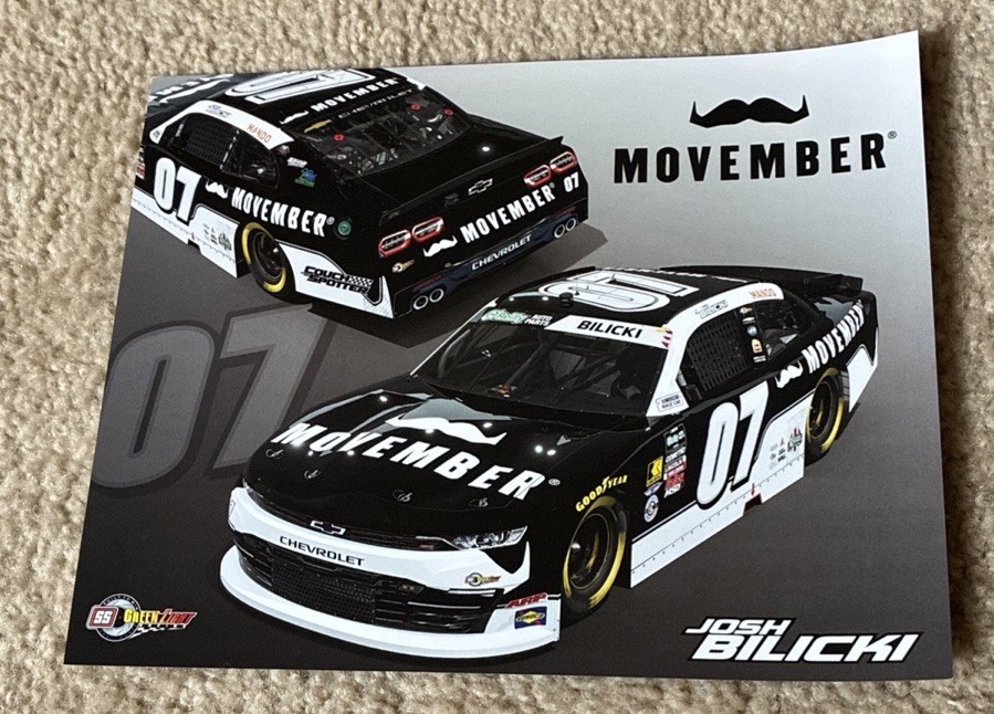NASCAR O’REILLY AUTO PARTS Driver #07 Josh Bilicki Movember 2026 POSTCARD NASCAR O’REILLY AUTO PARTS Driver #07 Josh Bilicki Movember 2026 POSTCARD