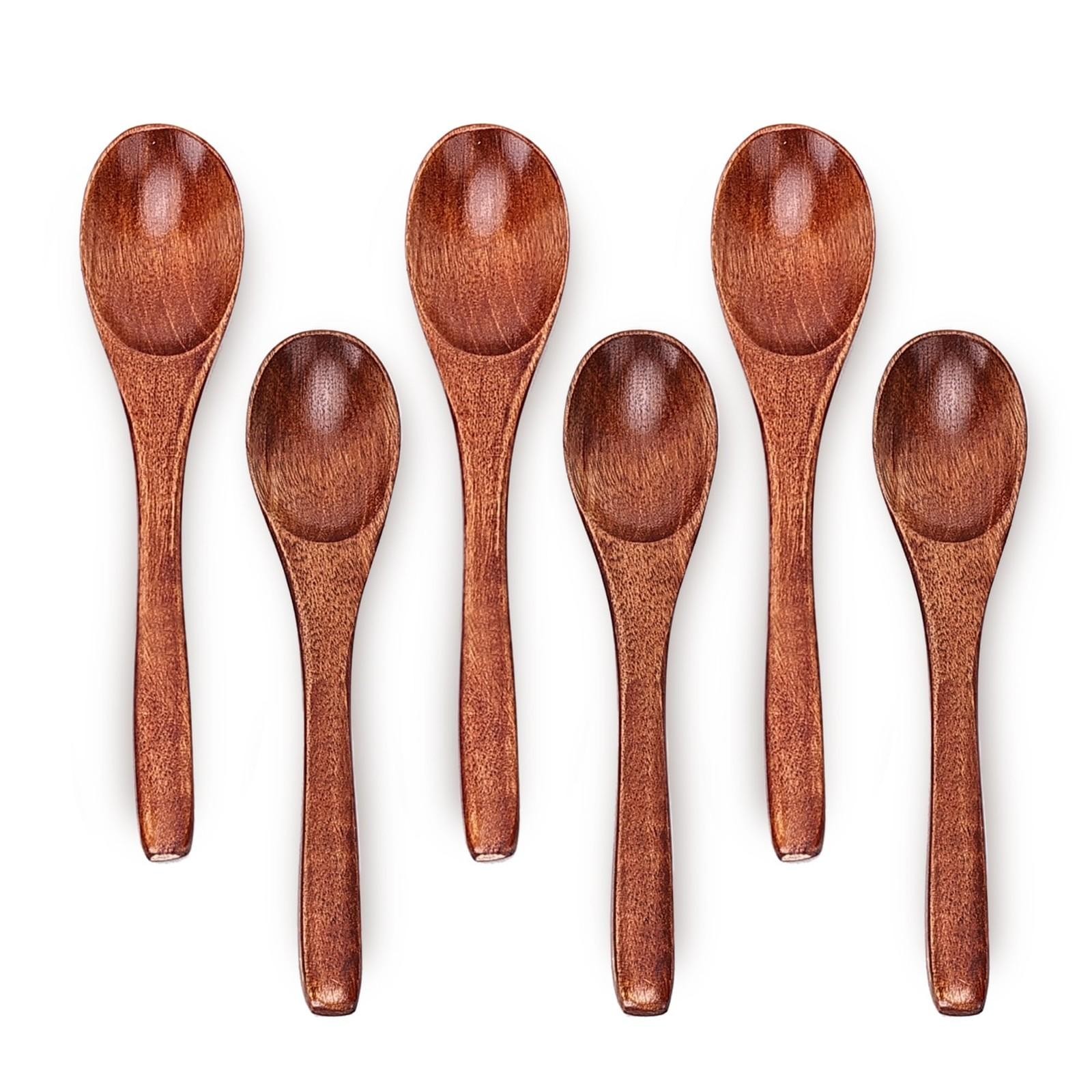 6in Wooden Spoons, 6pcs Soup Spoons Set, Small Wooden Utensils for Coffee, 6in Wooden Spoons, 6pcs Soup Spoons Set, Small Wooden Utensils for Coffee,