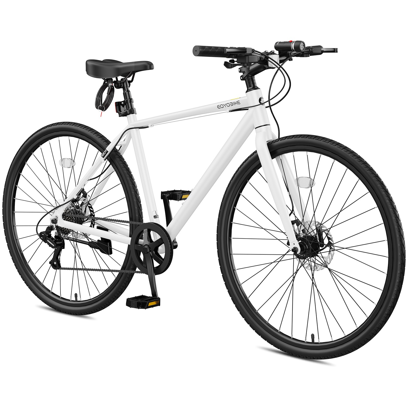 MOPHOTO Hybrid Bikes, 29 inch Adults Bike 700C Bikes 8 Speed w/ Aluminum Frame