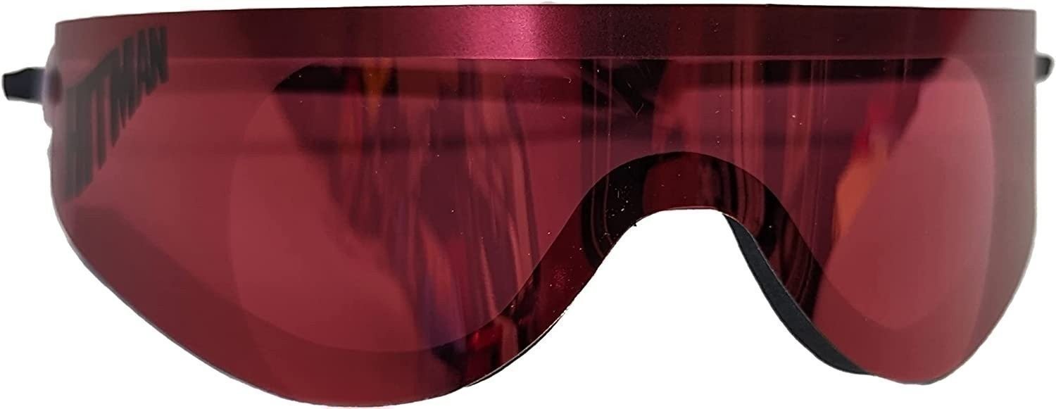 Hitman WWF Logo Pink Bret Hart Wrap Around Shades Sunglasses Hitman WWF Logo Pink Bret Hart Wrap Around Shades Sunglasses