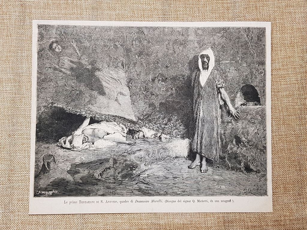The First Temptations of St. Anthony Painting by Domenico Morelli Print of 1881 The First Temptations of St. Anthony Painting by Domenico Morelli Print of 1881