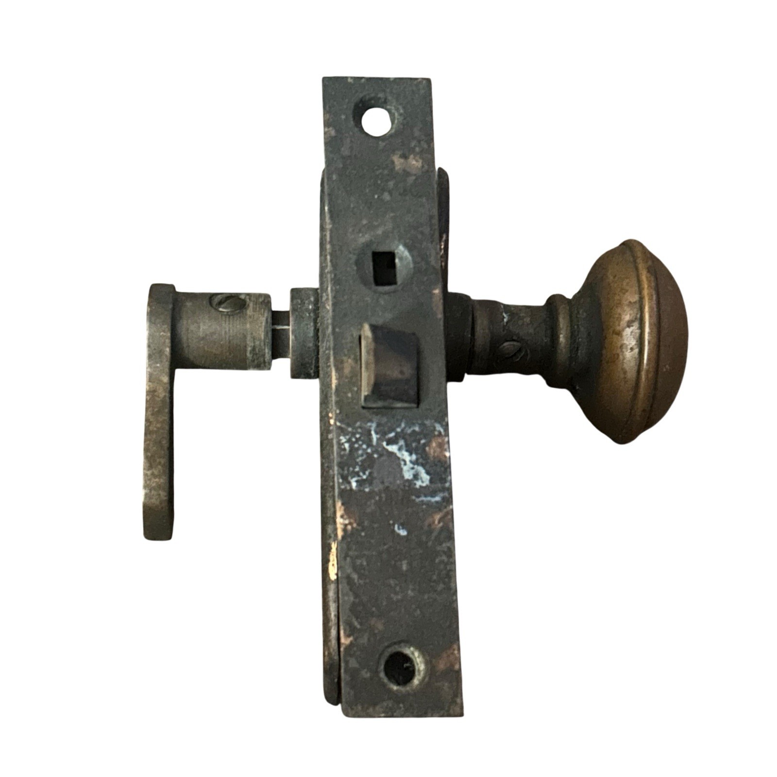 Antique Corbin Mortise Door Lock Set Brass Knob Lever Plates Salvage No Key