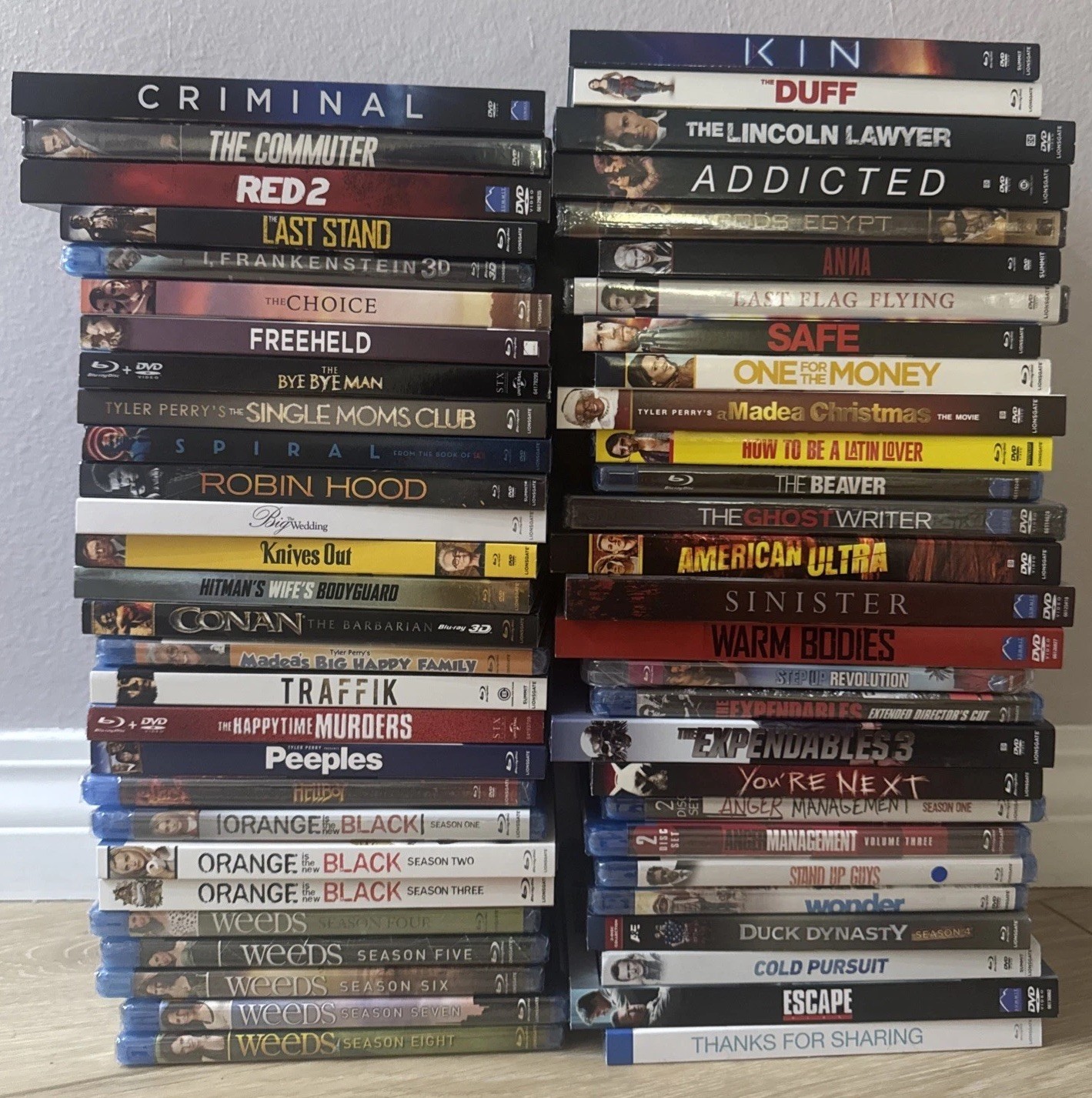 Wholesale New Sealed Lot 56 Blu-ray/DVD Movies Mixture Of Genres OOP Slipcover