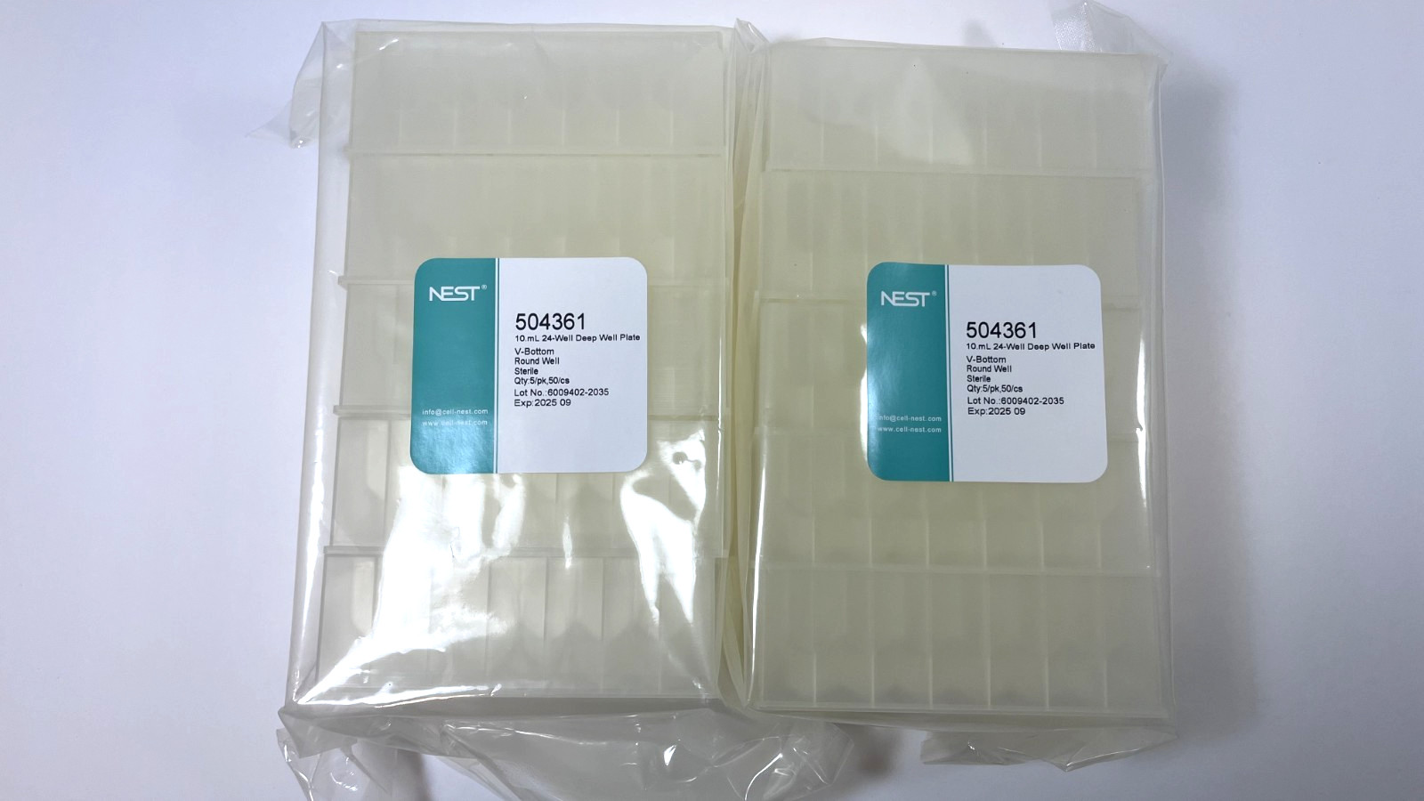 Nest 504361 24 Well Deep Well Plate 10.4mL V-Bottom Sterile | Pack of 10