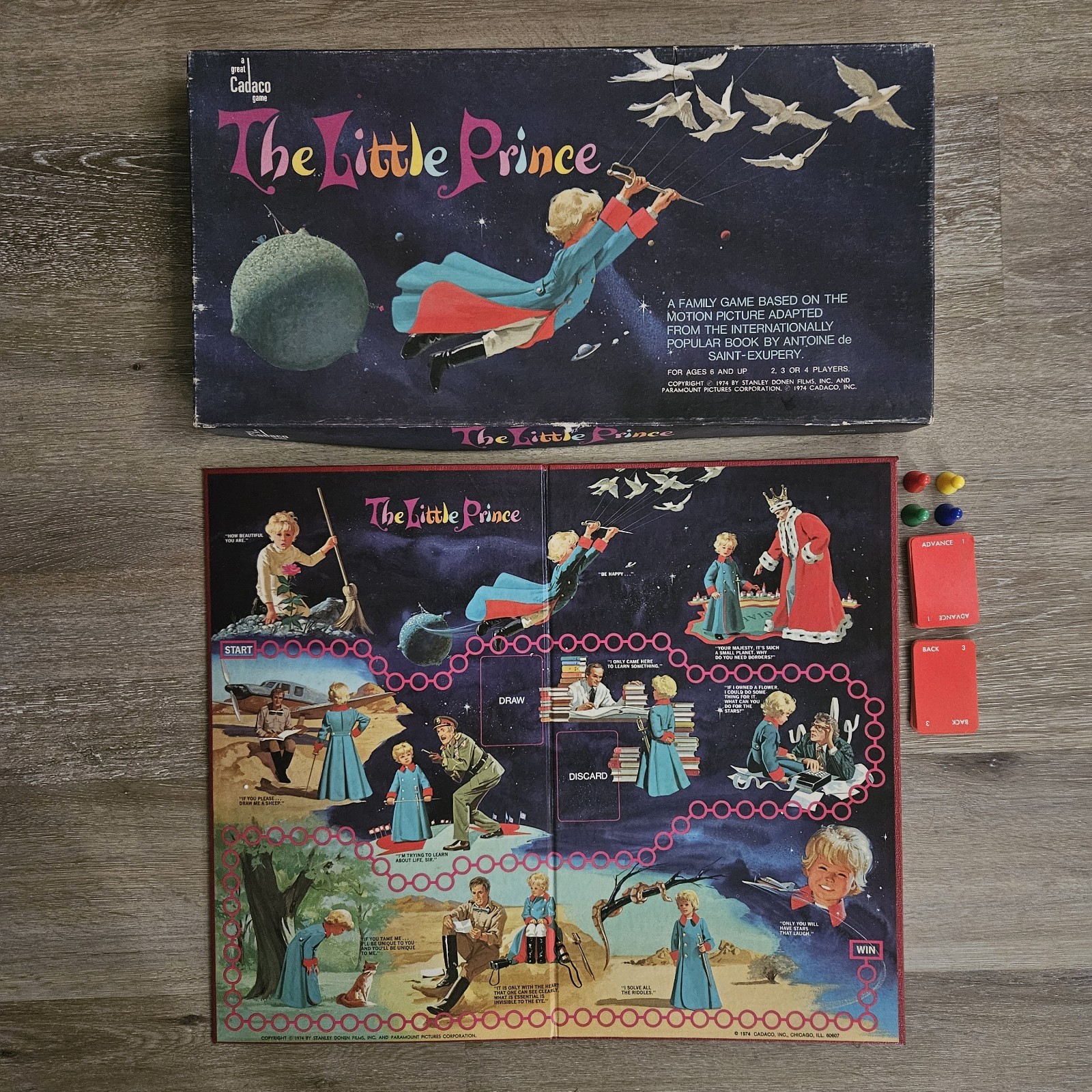 Vintage 1974 The Little Prince Board Game Cadaco 100% Complete