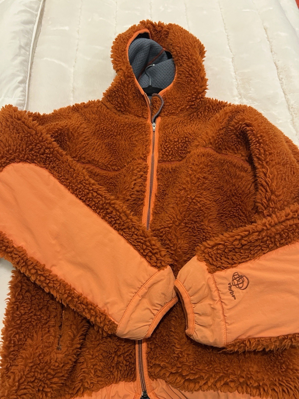 Patagonia Vintage 2004 Patagonia Rhythm Tikki Wood Orange Fleece Made in the USA