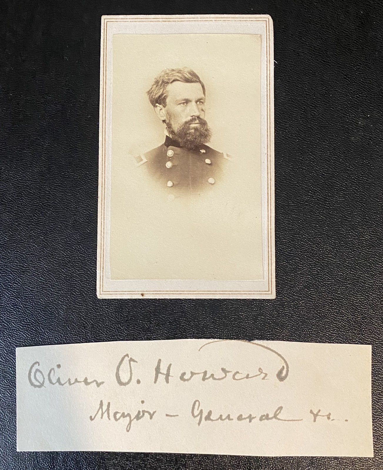 Major General Oliver Howard Signature & CDV/ Civil War Medal of Honor