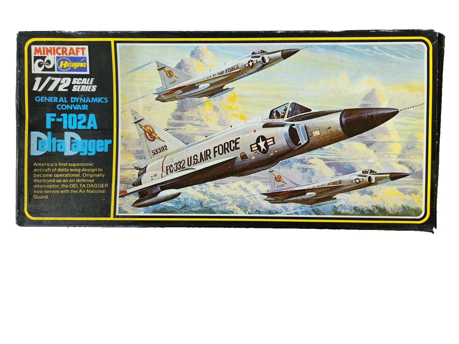 Vintage Minicraft Hasegawa 1/72 F-102A Delta Dagger Model Kit No. 047 Sealed Par