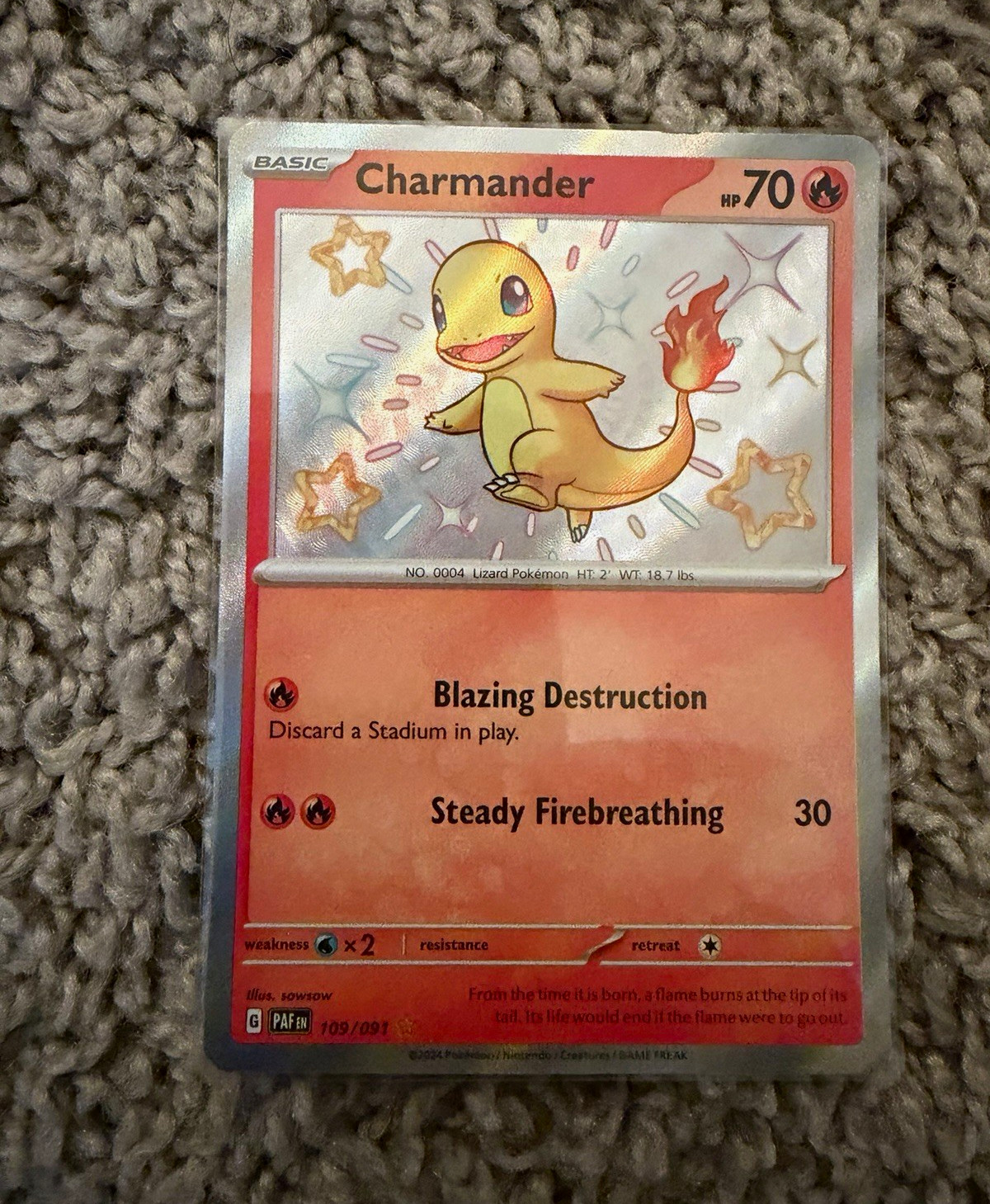 Pokemon Company Charmander 109/091 SV: Paldean Fates Shiny Rare Holo Eng 2024 Pokemon Company Charmander 109/091 SV: Paldean Fates Shiny Rare Holo Eng 2024