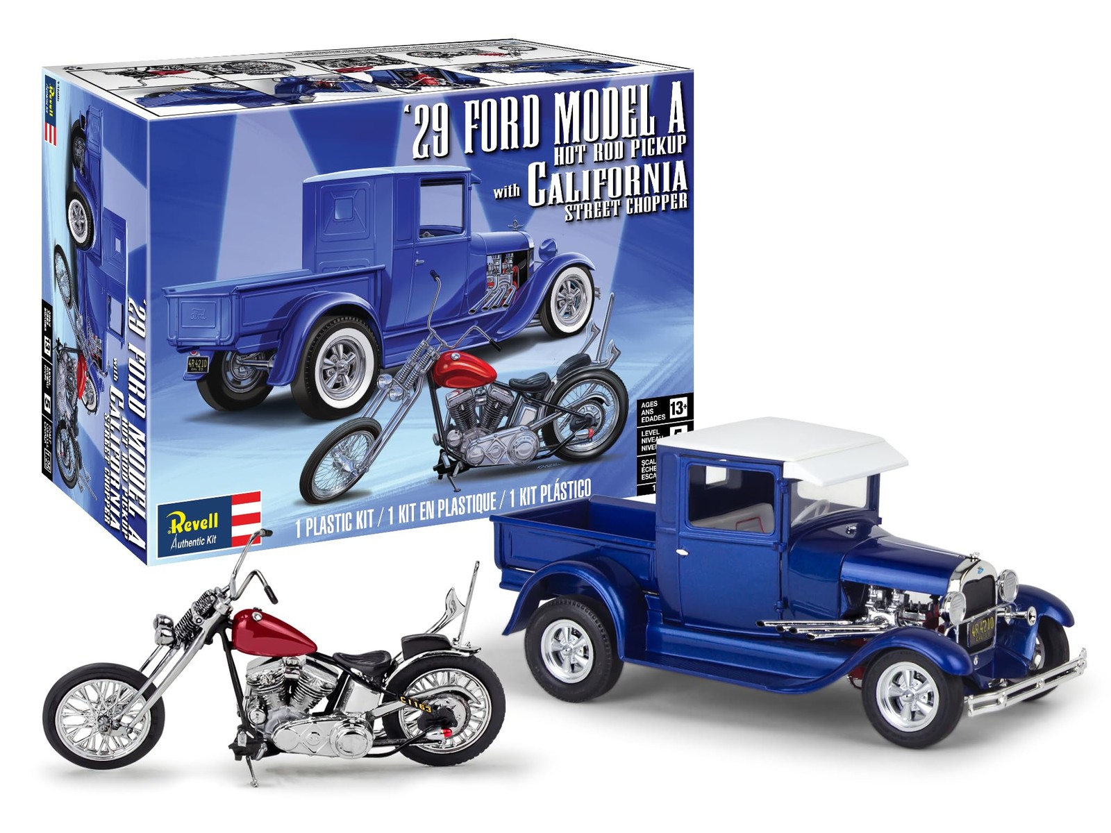 Revell 14565 1929 Ford Model A Hot Rod Pickup with California Street Chopper Revell 14565 1929 Ford Model A Hot Rod Pickup with California Street Chopper