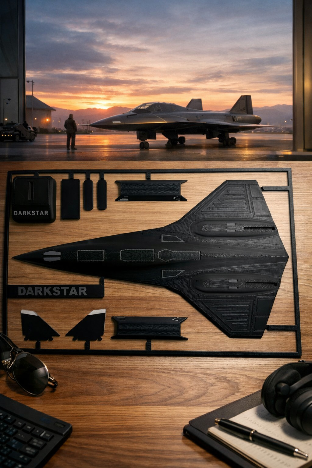 3D Printed Darkstar Hypersonic Aircraft Model Kit DIY Stealth Jet Build Display