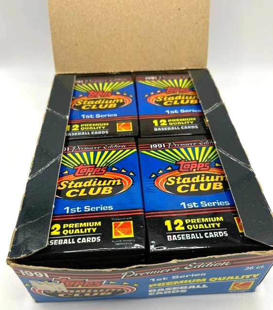 Vtg. 1991 Topps Premiere Ed. Stadium Club 1st Series MLB, 36/36 Sealed Packs Vtg. 1991 Topps Premiere Ed. Stadium Club 1st Series MLB, 36/36 Sealed Packs