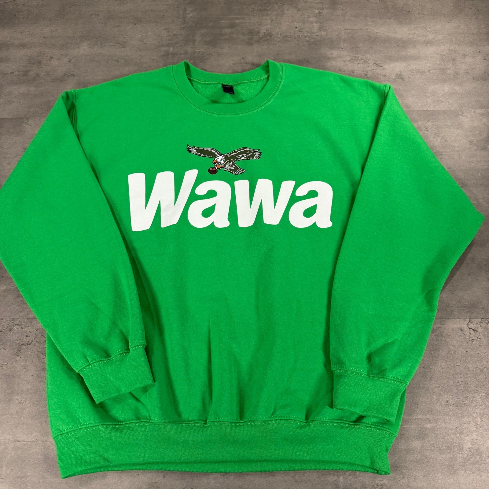 Wawa Philadelphia Eagles Sweatshirt Mens L Heavy Blend Green Graphic NWOT RARE