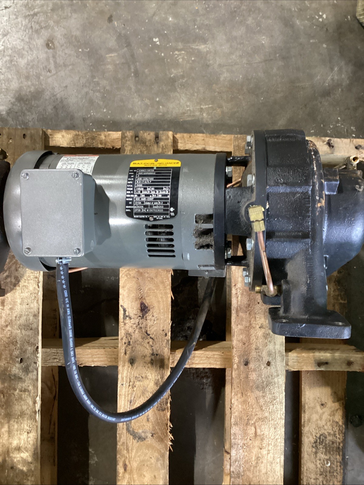 3HP Baldor VJMM3158TSB Motor w/ Bell, Frame 145JM, 3450 RPM