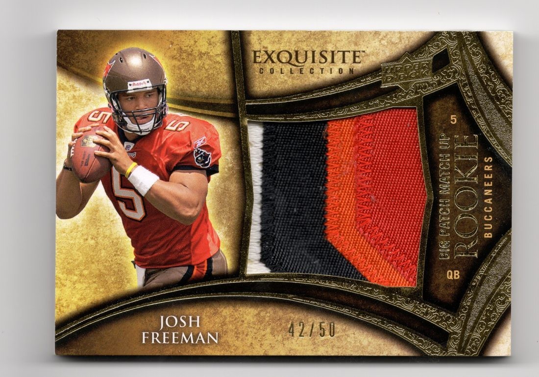 2009 Exquisite Big Patch Match Up Josh Freeman Nate Davis 42/50 + COA