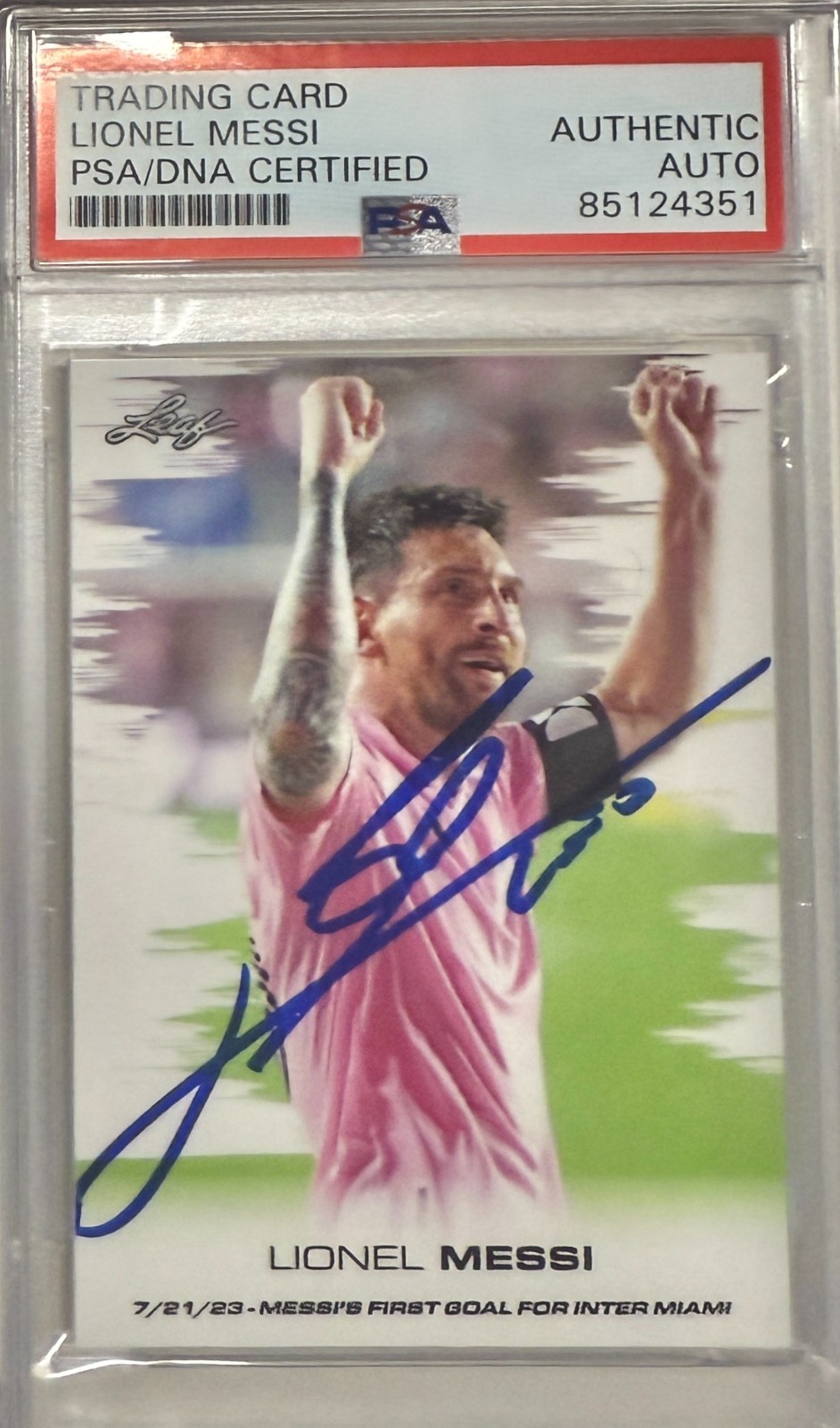 2023 Leaf Signed Lionel Messi Inter Miami Argentina LMB-1 PSA/DNA