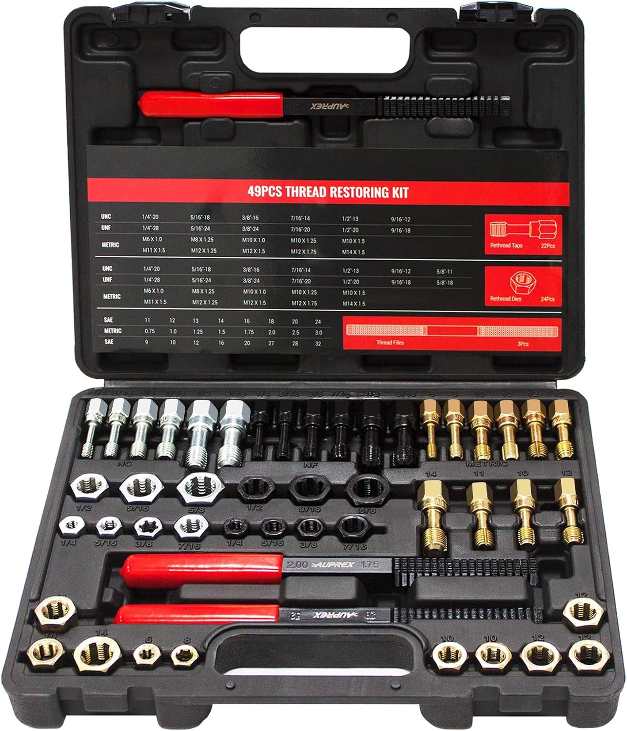 Uimoso 49PCS Thread Chaser Set for UNC, UNF, and Metric Thread Repair Tools Uimoso 49PCS Thread Chaser Set for UNC, UNF, and Metric Thread Repair Tools