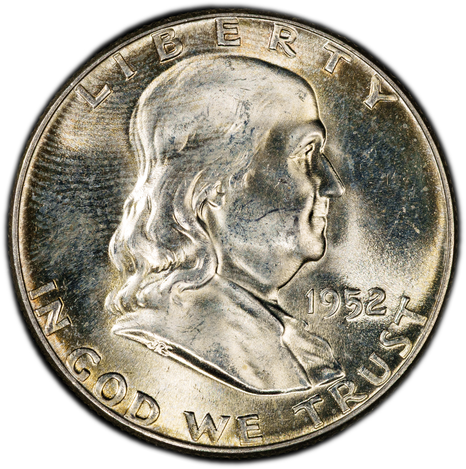 1952-P PCGS MS64 Franklin Half Dollar w/ Subtle, Nice Rim Toning & Frosty Luster