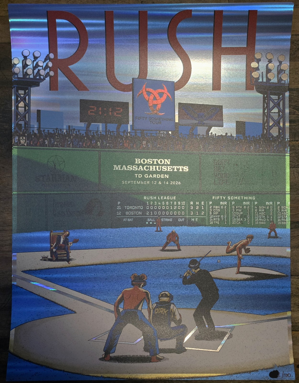Rush 50 Something Tour Boston 12/14 Foil Poster – Limited Edition of 100 – 18x24
