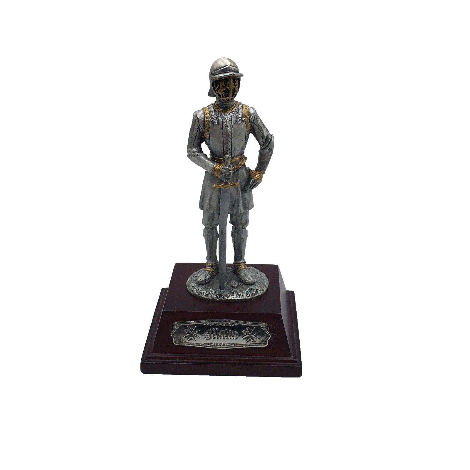 Malta Medieval Knight Maltese Metal Figure Figurine on Stand Home Decor