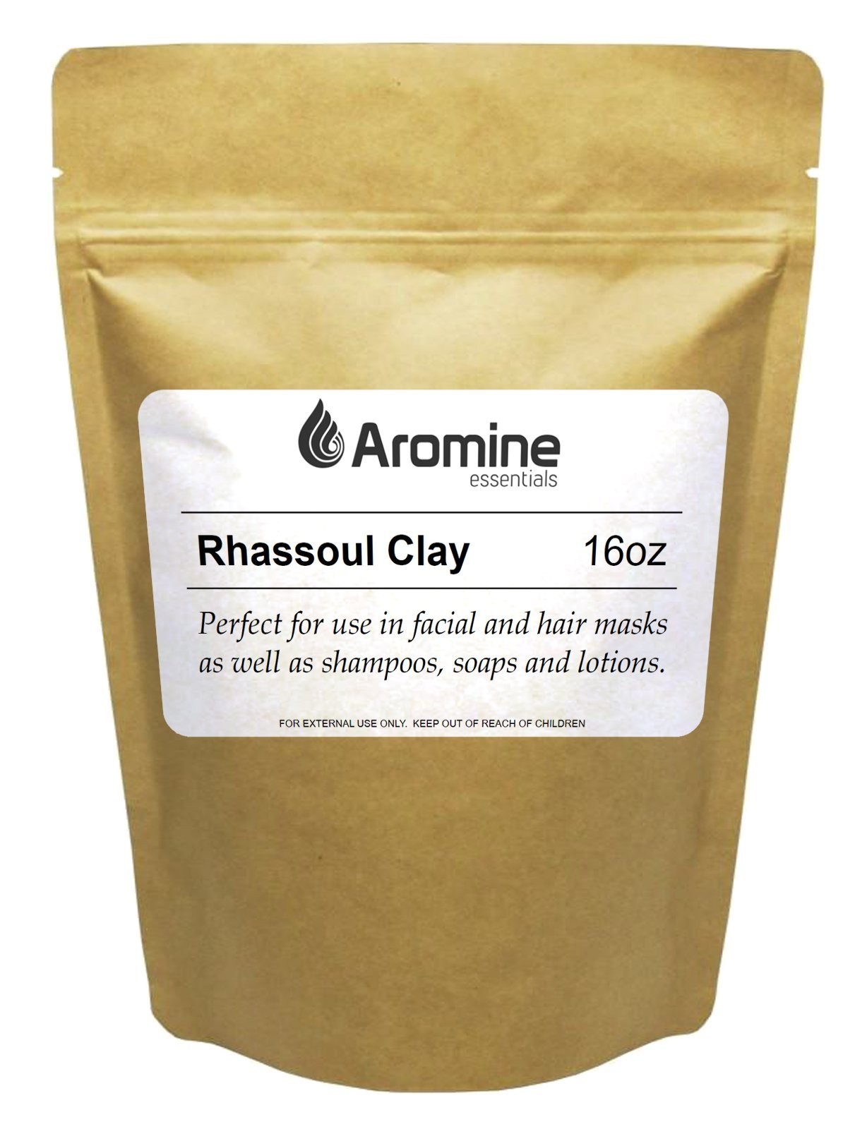 Aromine Rhassoul Clay Powder 16oz Moroccan 16 Ounce (Pack of 1), brown Aromine Rhassoul Clay Powder 16oz Moroccan 16 Ounce (Pack of 1), brown